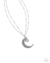 Load image into Gallery viewer, Crescent Charm Purple Necklace