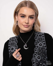 Load image into Gallery viewer, Crescent Charm Purple Necklace