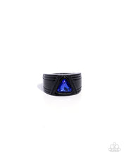 Load image into Gallery viewer, Trenchant Triangle Blue Men’s Ring