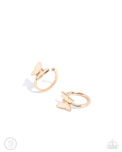 Aerial Attitude Gold Cuff Earrings