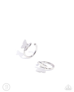 Aerial Attitude Silver Cuff Earrings