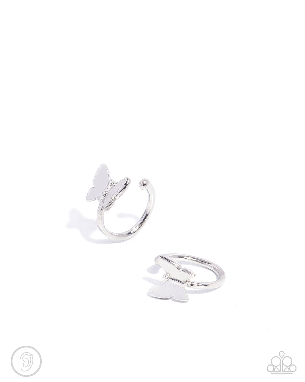 Aerial Attitude Silver Cuff Earrings