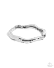Load image into Gallery viewer, Waving Hello Silver Hinged Bangle