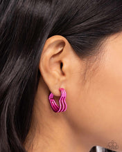 Load image into Gallery viewer, Memorable Love Pink Hinged Hoop Earrings