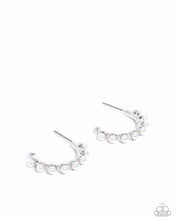 Load image into Gallery viewer, Pearly Passage White Hoop Earrings