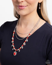 Load image into Gallery viewer, Touching Teardrops Red Necklace