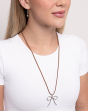 Load image into Gallery viewer, Bolo Bow Brown Necklace