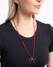 Load image into Gallery viewer, Bolo Bow Red Necklace