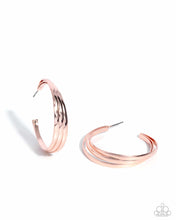 Load image into Gallery viewer, Layover Leader Rose Gold Hoop Earrings