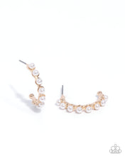 Load image into Gallery viewer, Pearly Passage Gold Hoop Earrings