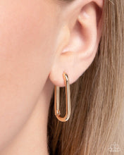Load image into Gallery viewer, Paramount Paperclips Gold Hinge Hoop Earrings