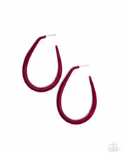 Load image into Gallery viewer, The Right Angle Red Hoop Earrings