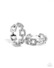 Load image into Gallery viewer, Geometric Glimpse White Hoop Earrings