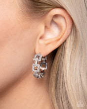 Load image into Gallery viewer, Geometric Glimpse White Hoop Earrings