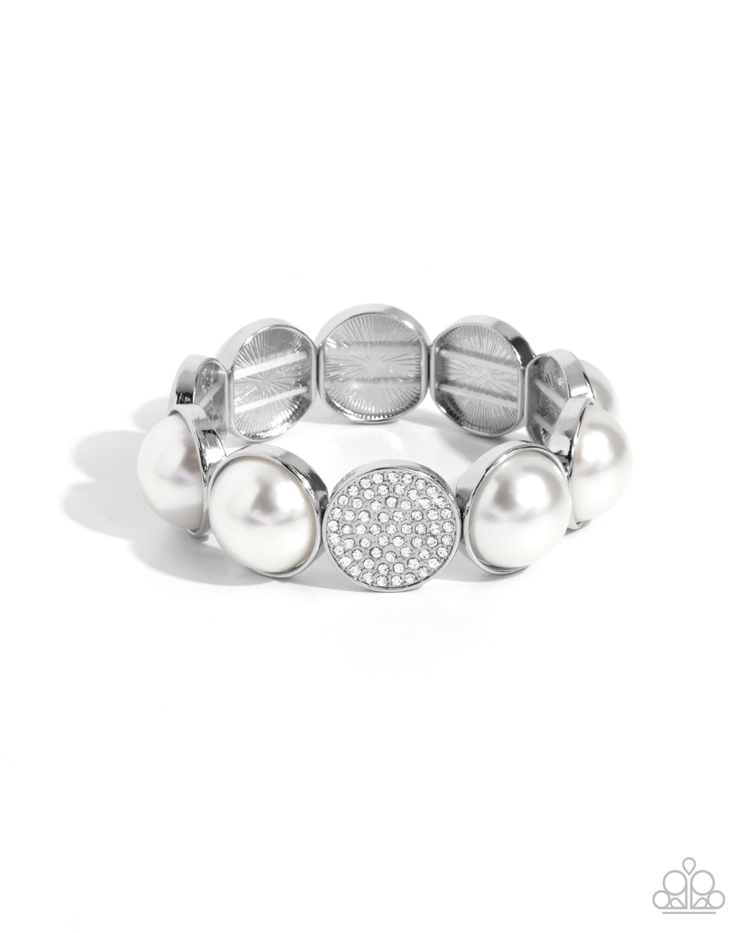 Believable Bling White Bracelet