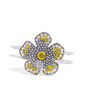 Load image into Gallery viewer, Bedazzled Bloom Yellow Hinge Bracelet