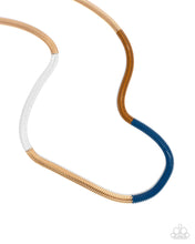 Load image into Gallery viewer, Patterned Pageantry Blue Necklace