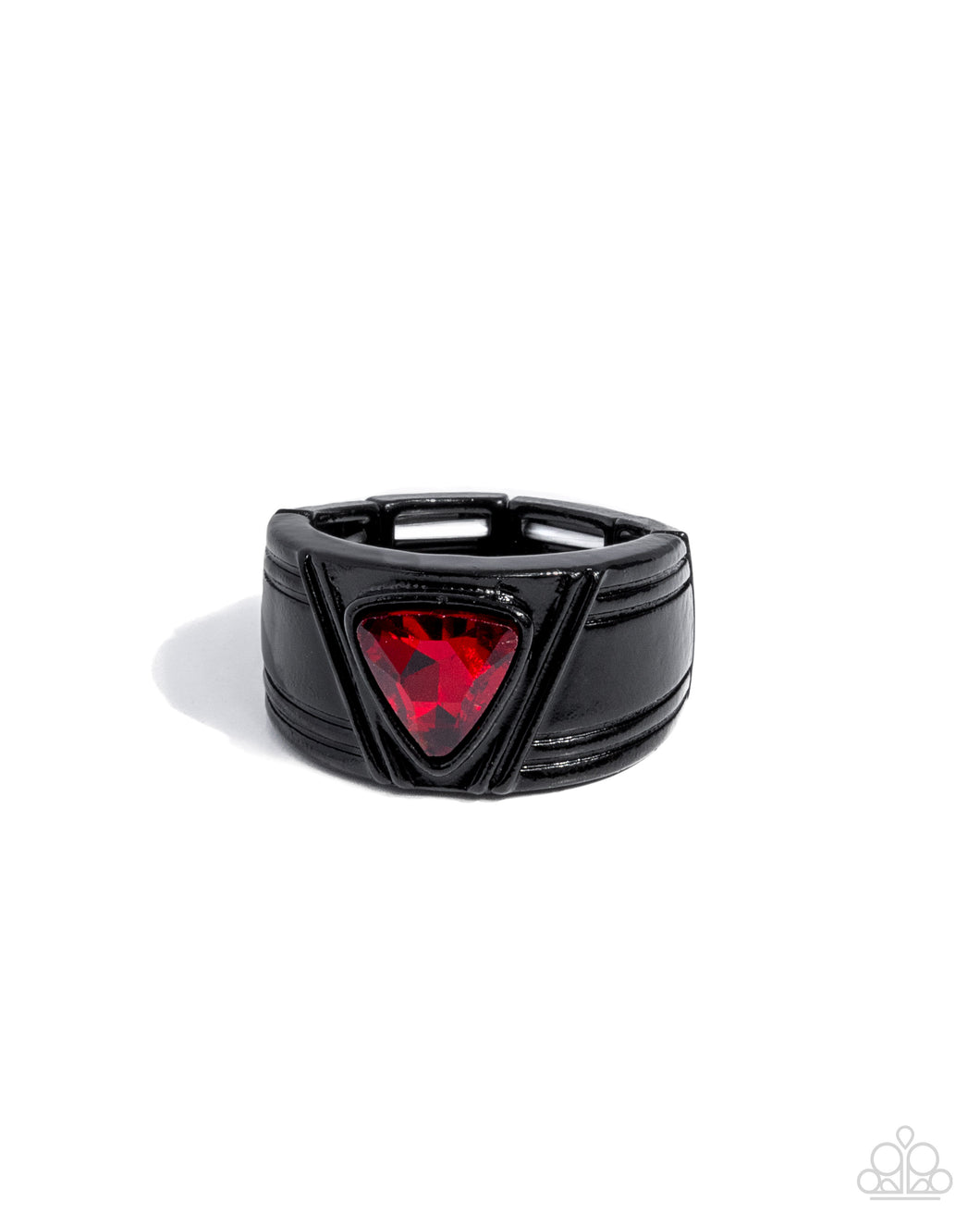 Trenchant Triangle Red Men’s Ring