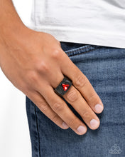 Load image into Gallery viewer, Trenchant Triangle Red Men’s Ring