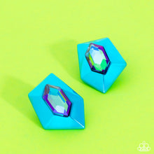 Load image into Gallery viewer, Dauntless Detail Blue Clip on Earrings