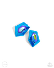 Load image into Gallery viewer, Dauntless Detail Blue Clip on Earrings