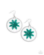 Load image into Gallery viewer, Dancing Daydream Green Woven Earrings