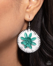 Load image into Gallery viewer, Dancing Daydream Green Woven Earrings