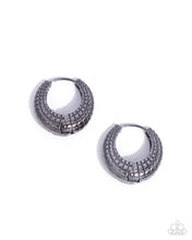Load image into Gallery viewer, Pattern Permanence Black Hinged Hoop Earrings