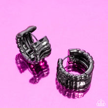 Load image into Gallery viewer, Seamless Sass Black Hinged Hoop Earrings