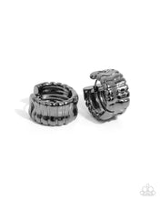 Load image into Gallery viewer, Seamless Sass Black Hinged Hoop Earrings
