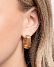 Load image into Gallery viewer, Vendetta Vanity Gold Hinged Hoop Earrings