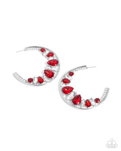 Load image into Gallery viewer, Refined Rewind Red Hoop Earrings