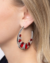 Load image into Gallery viewer, Refined Rewind Red Hoop Earrings