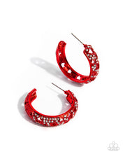Load image into Gallery viewer, Stellar Significance Red Hoop Earrings