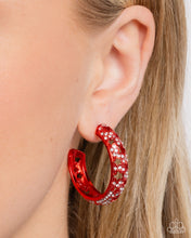 Load image into Gallery viewer, Stellar Significance Red Hoop Earrings