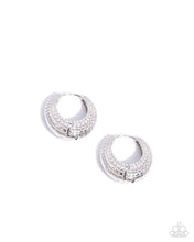Load image into Gallery viewer, Pattern Permanence Silver Hinged Hoop Earrings