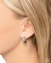 Load image into Gallery viewer, Hammered Hyperaware Silver Hinged Hoop Earrings