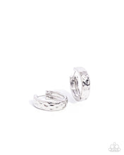 Load image into Gallery viewer, Hammered Hyperaware Silver Hinged Hoop Earrings