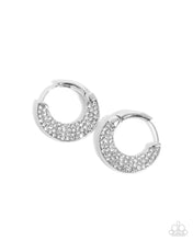 Load image into Gallery viewer, Winking Whimsy White Hoop Earrings