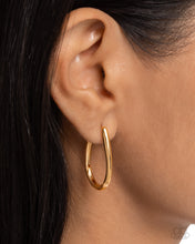 Load image into Gallery viewer, Angelic Avenue Gold Hinged Hoop Earrings