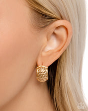 Load image into Gallery viewer, Hammered Heaven Gold Hinged Hoop Earrings