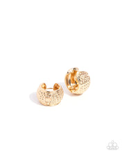 Load image into Gallery viewer, Hammered Heaven Gold Hinged Hoop Earrings