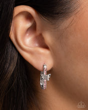 Load image into Gallery viewer, Aerial Authority Pink Hinged Hoop Earrings