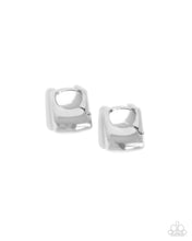 Load image into Gallery viewer, Square Symmetry Silver Hinged Earrings