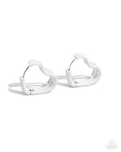 Load image into Gallery viewer, Memorable Love White Hinged Hoop Earrings