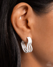 Load image into Gallery viewer, Memorable Love White Hinged Hoop Earrings