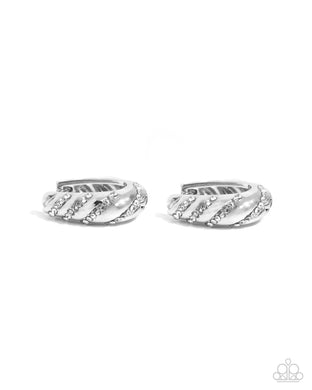 Paved in Glitz White Hinged Hoop Earrings