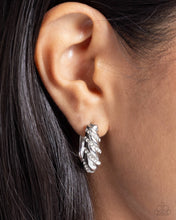 Load image into Gallery viewer, Paved in Glitz White Hinged Hoop Earrings