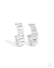 Load image into Gallery viewer, Permissible Pizzazz White Hoop Earrings