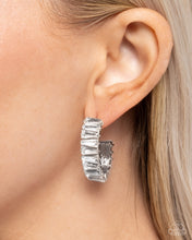Load image into Gallery viewer, Permissible Pizzazz White Hoop Earrings